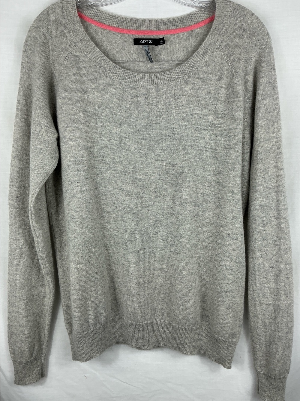APT.9 Gray 100% Cashmere Lightweight Sweater